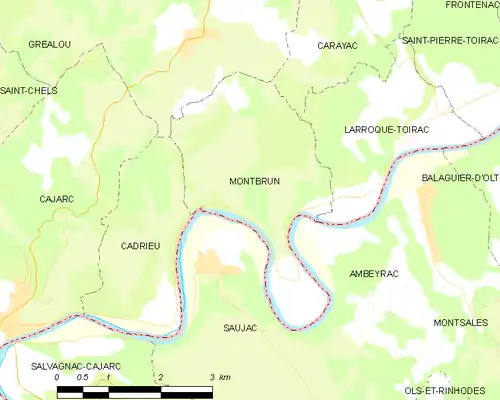 Detailkaart van de gemeente