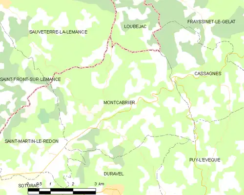 Detailkaart van de gemeente