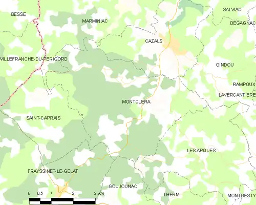 Detailkaart van de gemeente