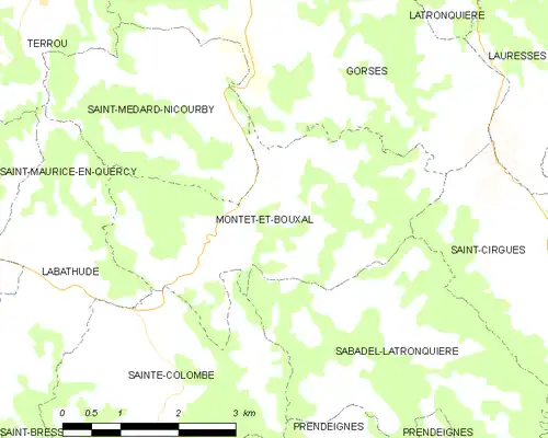 Detailkaart van de gemeente