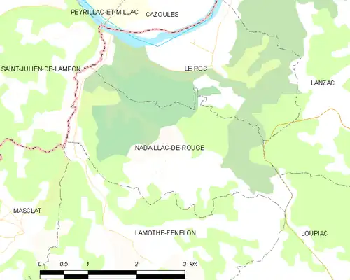 Detailkaart van de gemeente