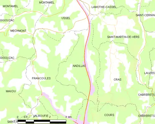 Detailkaart van de gemeente