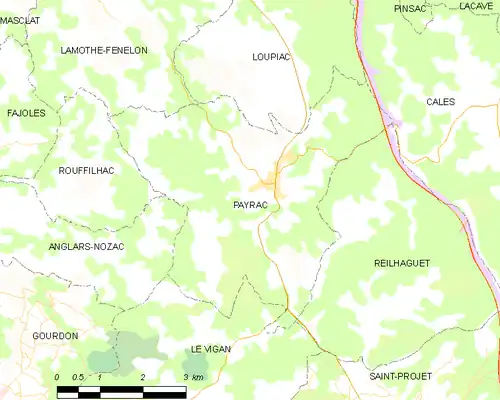 Detailkaart van de gemeente