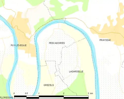 Detailkaart van de gemeente