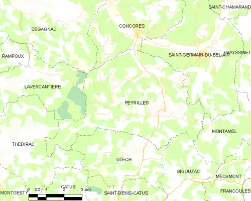 Detailkaart van de gemeente