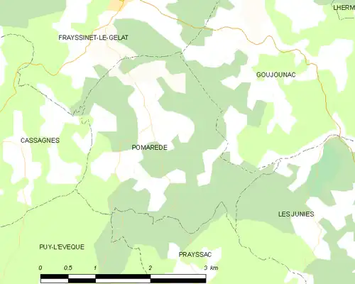 Detailkaart van de gemeente