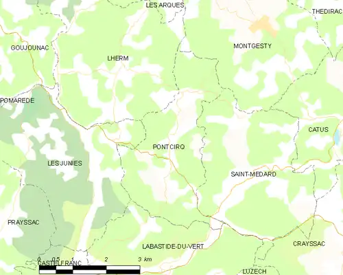 Detailkaart van de gemeente