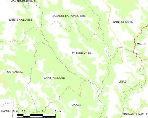 Detailkaart van de gemeente