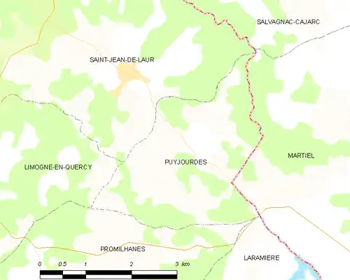 Detailkaart van de gemeente