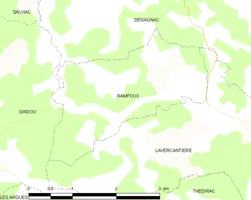 Detailkaart van de gemeente