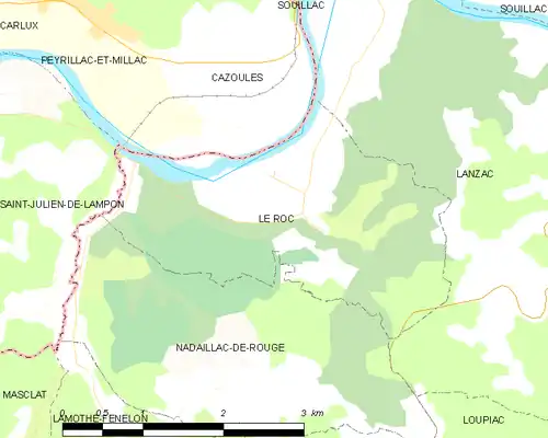 Detailkaart van de gemeente