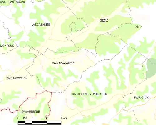 Detailkaart van de gemeente