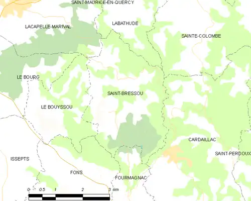 Detailkaart van de gemeente