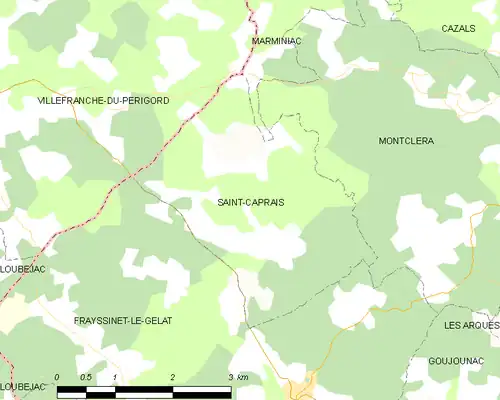 Detailkaart van de gemeente