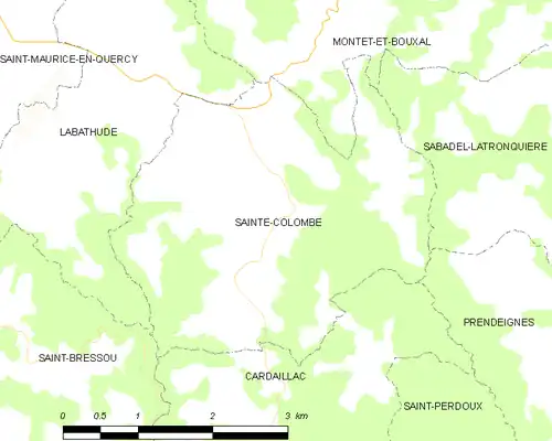 Detailkaart van de gemeente