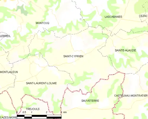 Detailkaart van de gemeente