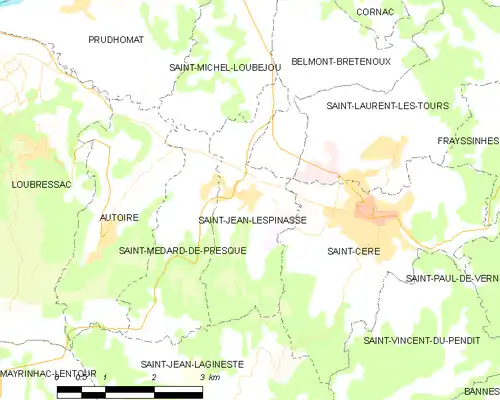 Detailkaart van de gemeente