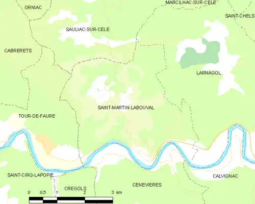 Detailkaart van de gemeente