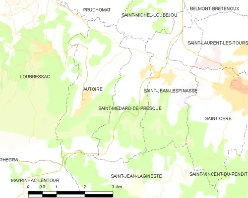 Detailkaart van de gemeente