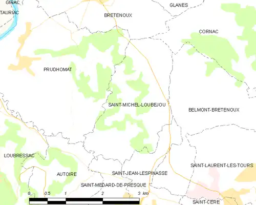 Detailkaart van de gemeente