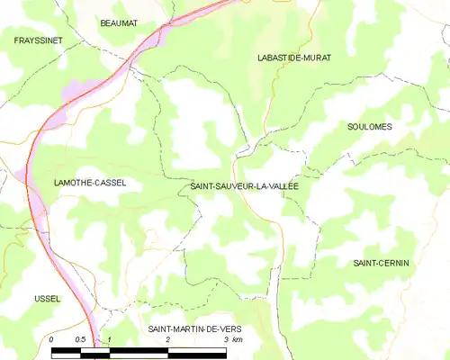 Detailkaart van de gemeente