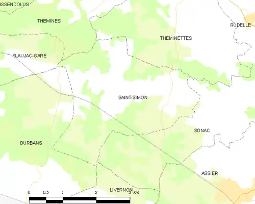 Detailkaart van de gemeente