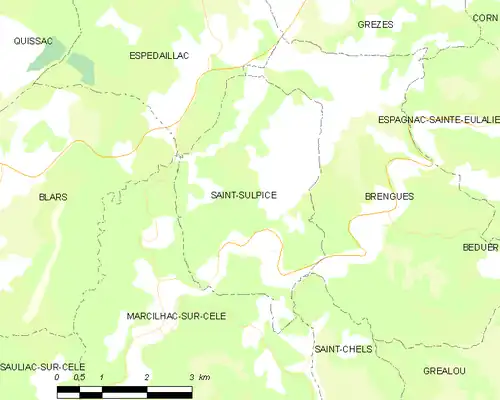 Detailkaart van de gemeente