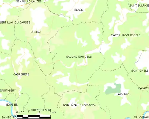 Detailkaart van de gemeente