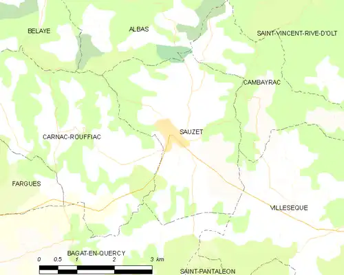 Detailkaart van de gemeente