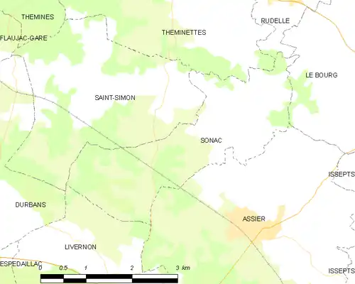 Detailkaart van de gemeente