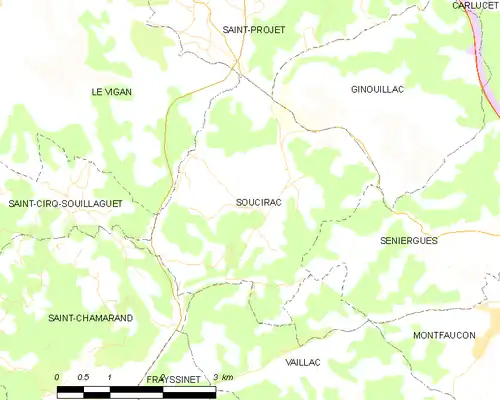 Detailkaart van de gemeente