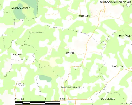 Detailkaart van de gemeente