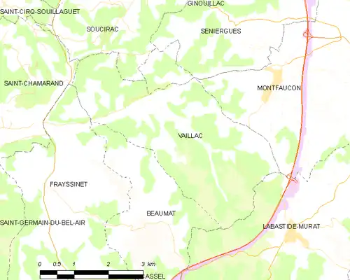 Detailkaart van de gemeente