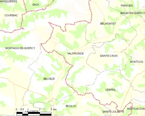 Detailkaart van de gemeente