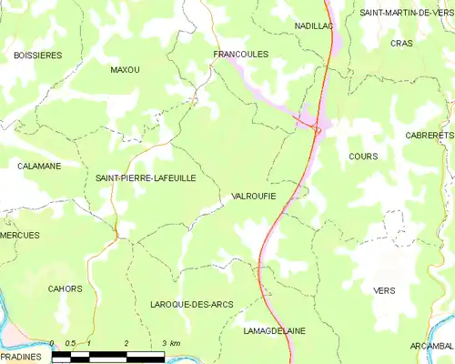 Detailkaart van de gemeente