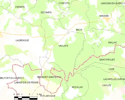 Detailkaart van de gemeente