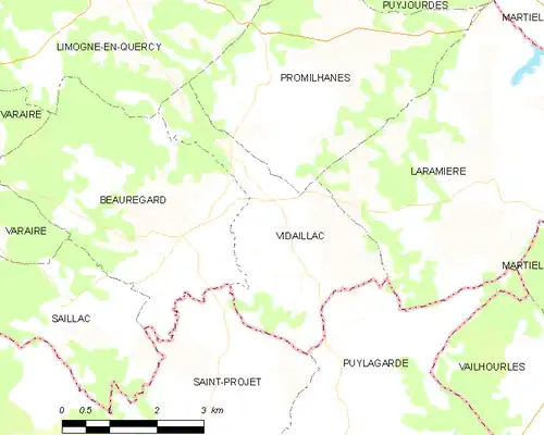 Detailkaart van de gemeente