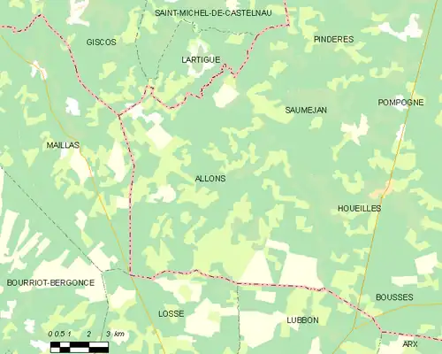 Detailkaart van de gemeente