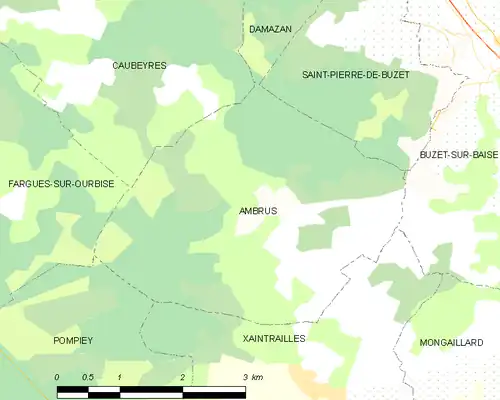 Detailkaart van de gemeente