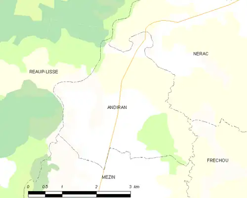 Detailkaart van de gemeente