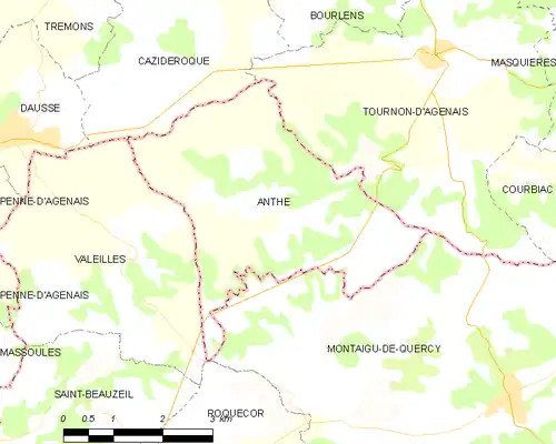 Detailkaart van de gemeente