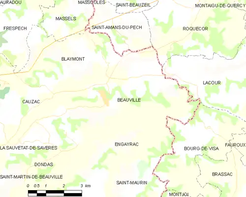 Detailkaart van de gemeente