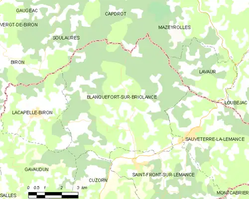 Detailkaart van de gemeente