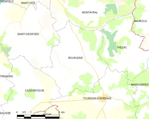 Detailkaart van de gemeente