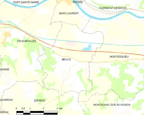 Detailkaart van de gemeente