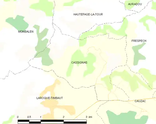 Detailkaart van de gemeente