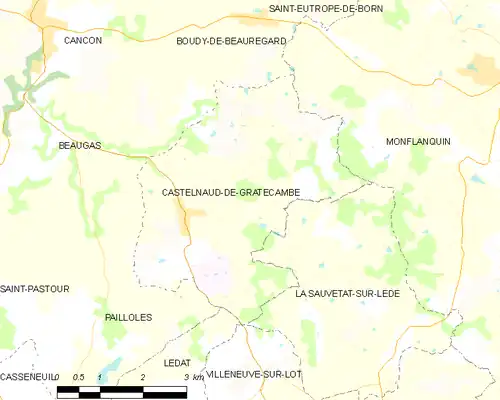 Detailkaart van de gemeente