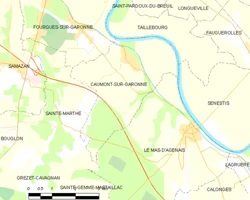 Detailkaart van de gemeente