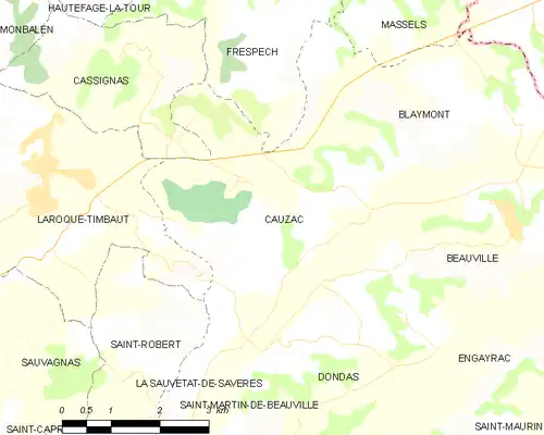 Detailkaart van de gemeente