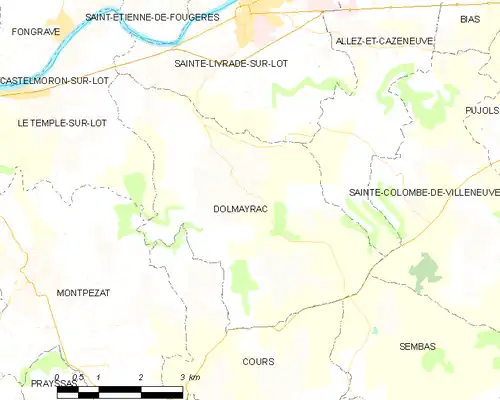 Detailkaart van de gemeente